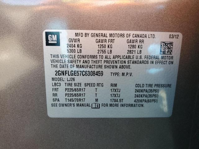 Photo 12 VIN: 2GNFLGE57C6308459 - CHEVROLET EQUINOX LT 