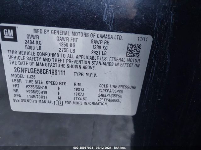 Photo 8 VIN: 2GNFLGE58C6196111 - CHEVROLET EQUINOX 