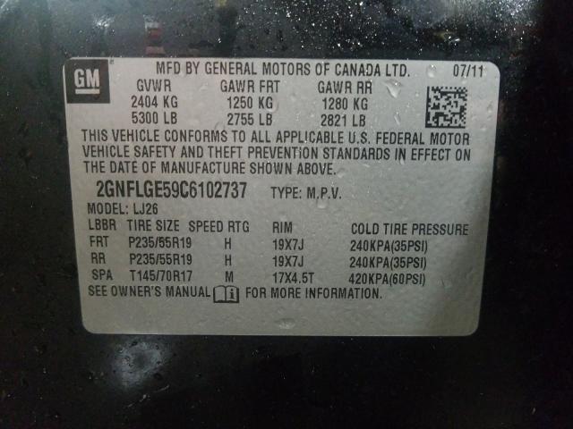 Photo 9 VIN: 2GNFLGE59C6102737 - CHEVROLET EQUINOX LT 