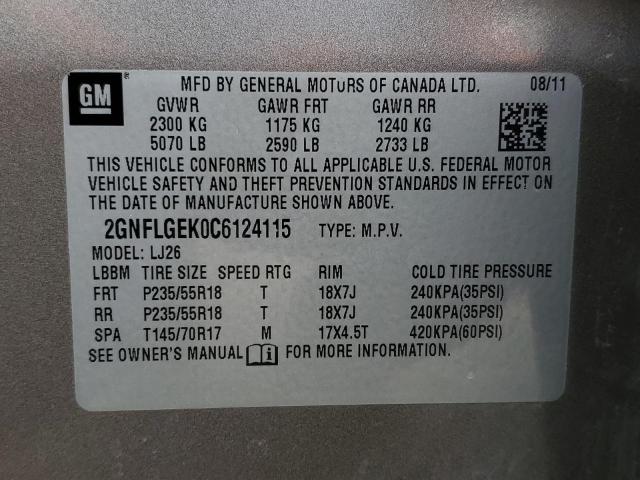 Photo 12 VIN: 2GNFLGEK0C6124115 - CHEVROLET EQUINOX 