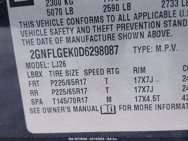 Photo 8 VIN: 2GNFLGEK0D6298087 - CHEVROLET EQUINOX 