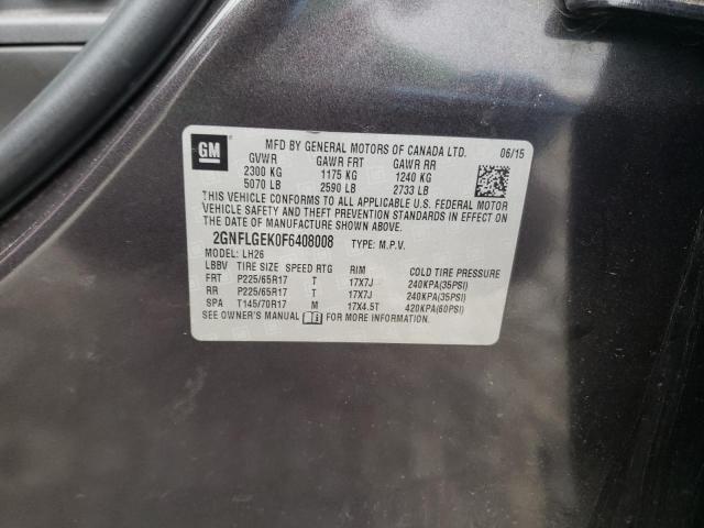 Photo 9 VIN: 2GNFLGEK0F6408008 - CHEVROLET EQUINOX LT 