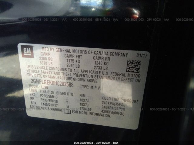 Photo 8 VIN: 2GNFLGEK0H6282588 - CHEVROLET EQUINOX 