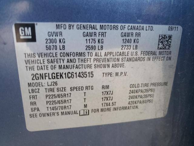 Photo 12 VIN: 2GNFLGEK1C6143515 - CHEVROLET EQUINOX LT 