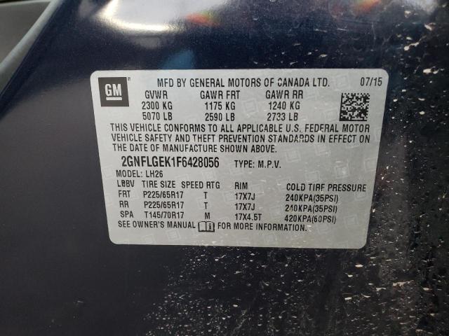 Photo 9 VIN: 2GNFLGEK1F6428056 - CHEVROLET EQUINOX LT 