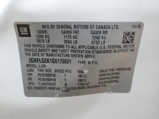 Photo 12 VIN: 2GNFLGEK1G6179601 - CHEVROLET EQUINOX 