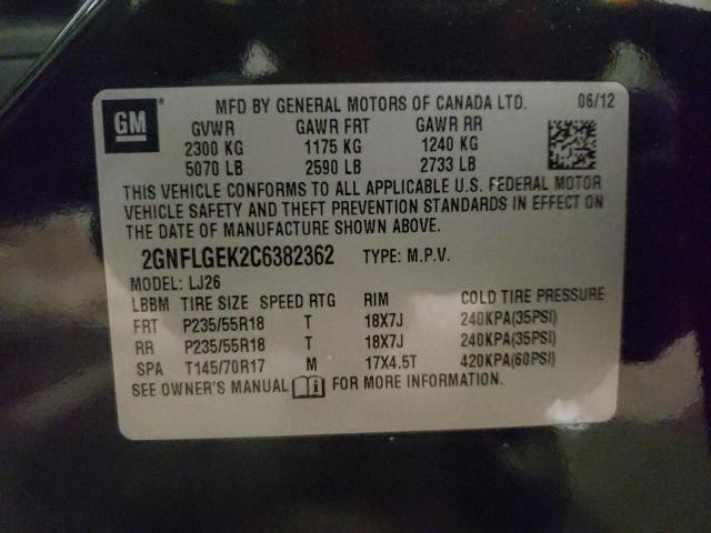 Photo 9 VIN: 2GNFLGEK2C6382362 - CHEVROLET EQUINOX LT 