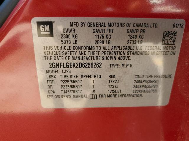 Photo 11 VIN: 2GNFLGEK2D6256262 - CHEVROLET EQUINOX LT 