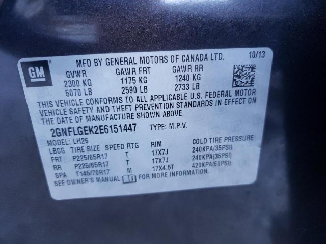 Photo 9 VIN: 2GNFLGEK2E6151447 - CHEVROLET EQUINOX LT 