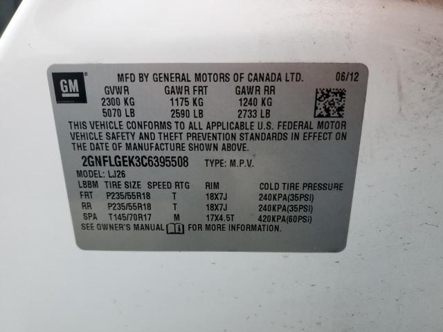 Photo 11 VIN: 2GNFLGEK3C6395508 - CHEVROLET EQUINOX LT 