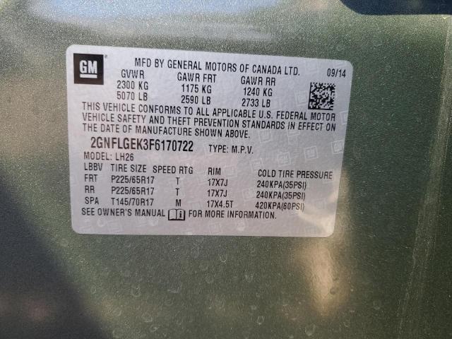 Photo 12 VIN: 2GNFLGEK3F6170722 - CHEVROLET EQUINOX LT 