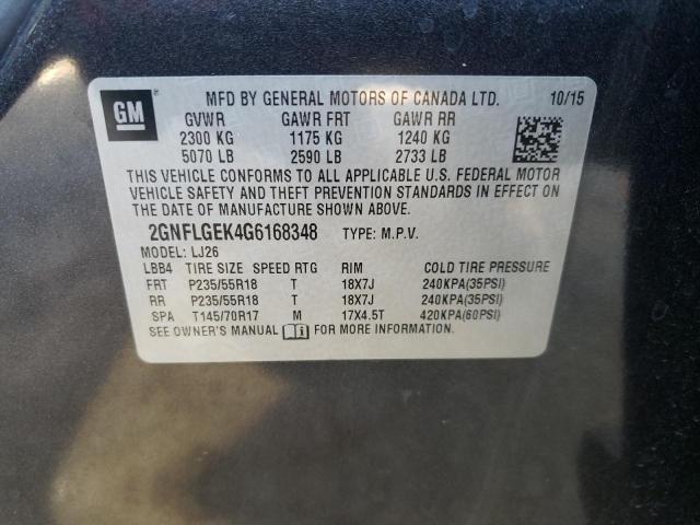 Photo 12 VIN: 2GNFLGEK4G6168348 - CHEVROLET EQUINOX LT 