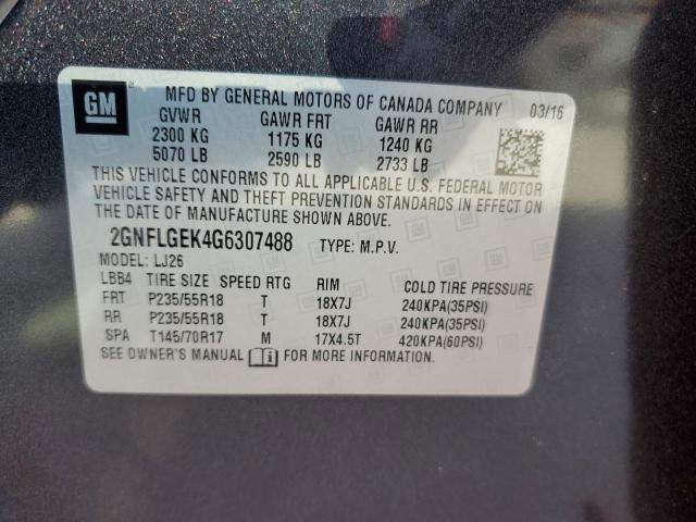 Photo 9 VIN: 2GNFLGEK4G6307488 - CHEVROLET EQUINOX LT 