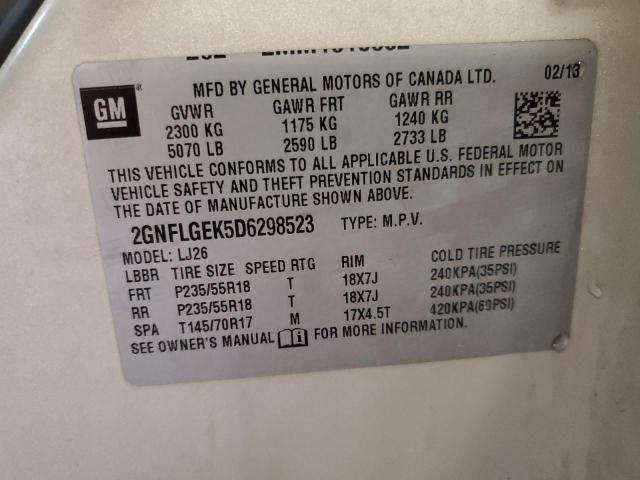 Photo 12 VIN: 2GNFLGEK5D6298523 - CHEVROLET EQUINOX 