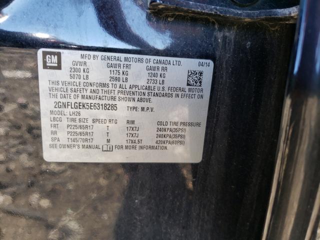 Photo 9 VIN: 2GNFLGEK5E6318285 - CHEVROLET EQUINOX LT 