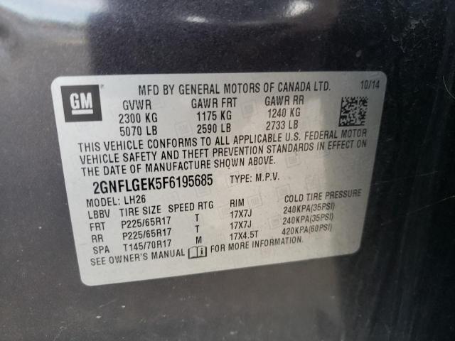 Photo 12 VIN: 2GNFLGEK5F6195685 - CHEVROLET EQUINOX LT 