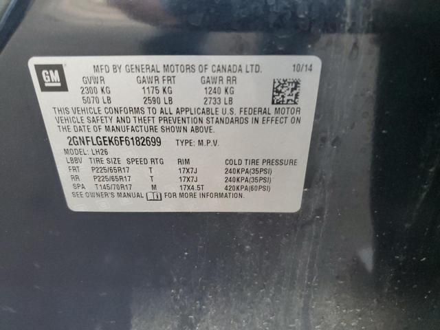 Photo 12 VIN: 2GNFLGEK6F6182699 - CHEVROLET EQUINOX LT 