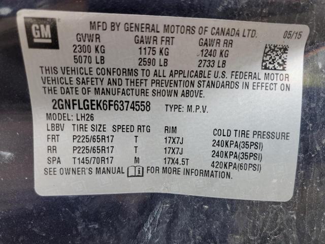 Photo 11 VIN: 2GNFLGEK6F6374558 - CHEVROLET EQUINOX LT 