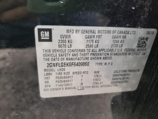 Photo 9 VIN: 2GNFLGEK6F6409860 - CHEVROLET EQUINOX LT 