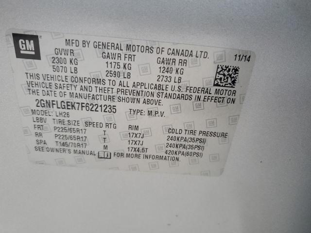 Photo 12 VIN: 2GNFLGEK7F6221235 - CHEVROLET EQUINOX 