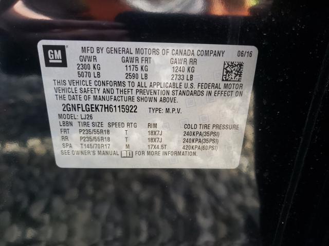 Photo 9 VIN: 2GNFLGEK7H6115922 - CHEVROLET EQUINOX PR 