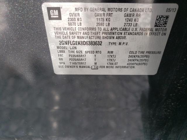 Photo 9 VIN: 2GNFLGEK8D6383632 - CHEVROLET EQUINOX LT 