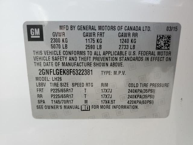 Photo 12 VIN: 2GNFLGEK8F6322381 - CHEVROLET EQUINOX 