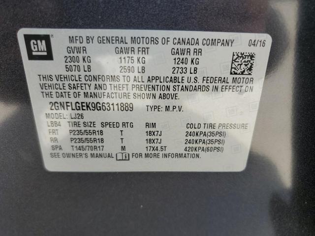 Photo 12 VIN: 2GNFLGEK9G6311889 - CHEVROLET EQUINOX LT 