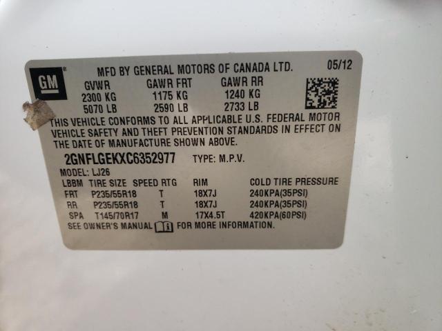 Photo 12 VIN: 2GNFLGEKXC6352977 - CHEVROLET EQUINOX 