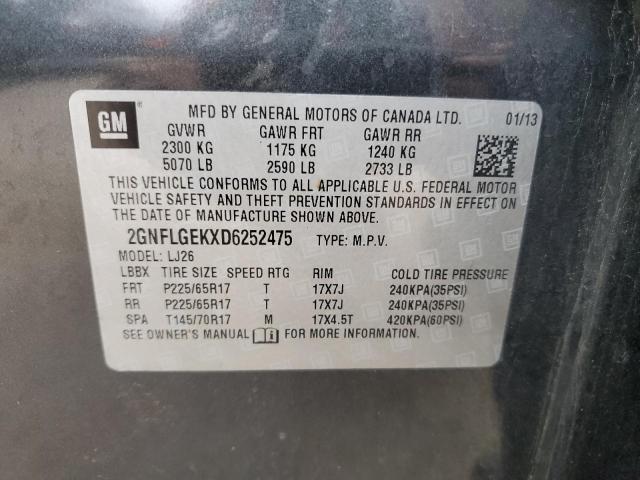 Photo 12 VIN: 2GNFLGEKXD6252475 - CHEVROLET EQUINOX LT 