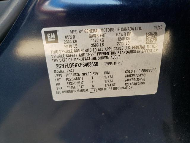 Photo 11 VIN: 2GNFLGEKXF6403656 - CHEVROLET EQUINOX LT 