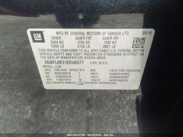 Photo 8 VIN: 2GNFLHE31E6345577 - CHEVROLET EQUINOX 