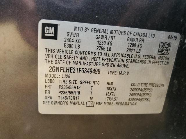 Photo 9 VIN: 2GNFLHE31F6349498 - CHEVROLET EQUINOX LT 