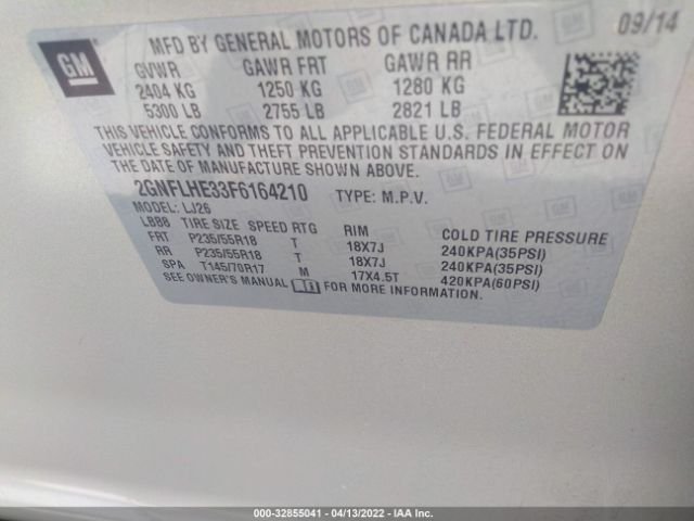 Photo 8 VIN: 2GNFLHE33F6164210 - CHEVROLET EQUINOX 