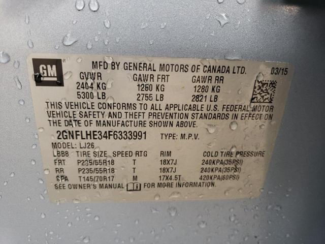 Photo 12 VIN: 2GNFLHE34F6333991 - CHEVROLET EQUINOX LT 