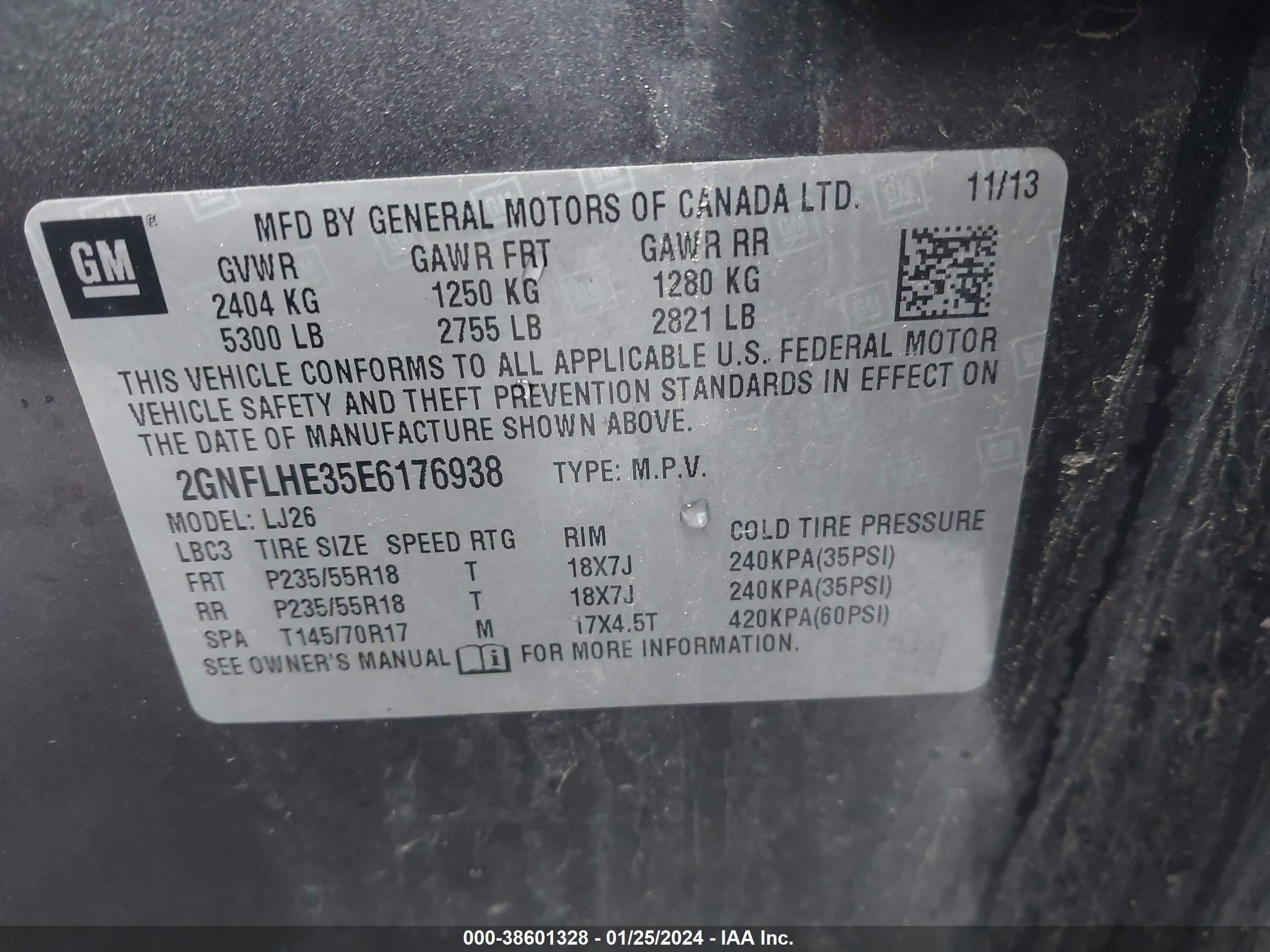 Photo 8 VIN: 2GNFLHE35E6176938 - CHEVROLET EQUINOX 