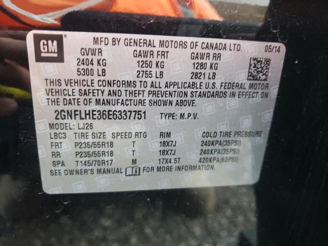 Photo 9 VIN: 2GNFLHE36E6337751 - CHEVROLET EQUINOX LT 