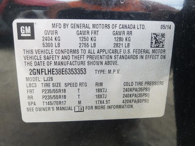 Photo 9 VIN: 2GNFLHE38E6353353 - CHEVROLET EQUINOX LT 