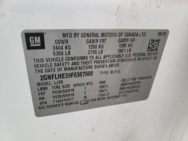 Photo 9 VIN: 2GNFLHE39F6367988 - CHEVROLET EQUINOX LT 