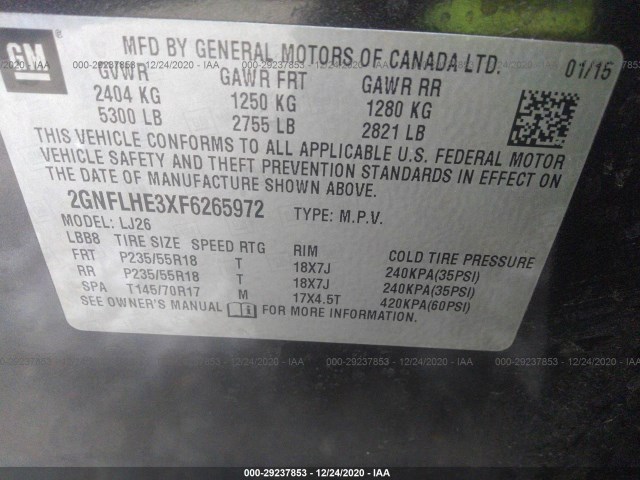 Photo 8 VIN: 2GNFLHE3XF6265972 - CHEVROLET EQUINOX 