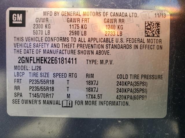 Photo 12 VIN: 2GNFLHEK2E6181411 - CHEVROLET EQUINOX LT 