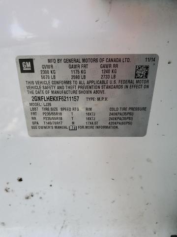 Photo 11 VIN: 2GNFLHEKXF6211157 - CHEVROLET EQUINOX LT 