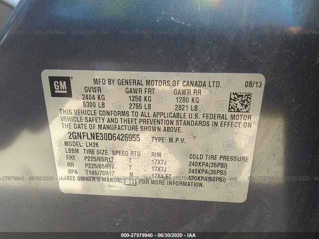 Photo 8 VIN: 2GNFLNE30D6426955 - CHEVROLET EQUINOX 