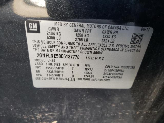 Photo 9 VIN: 2GNFLNE50C6137770 - CHEVROLET EQUINOX LT 