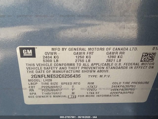 Photo 8 VIN: 2GNFLNE52C6256436 - CHEVROLET EQUINOX 