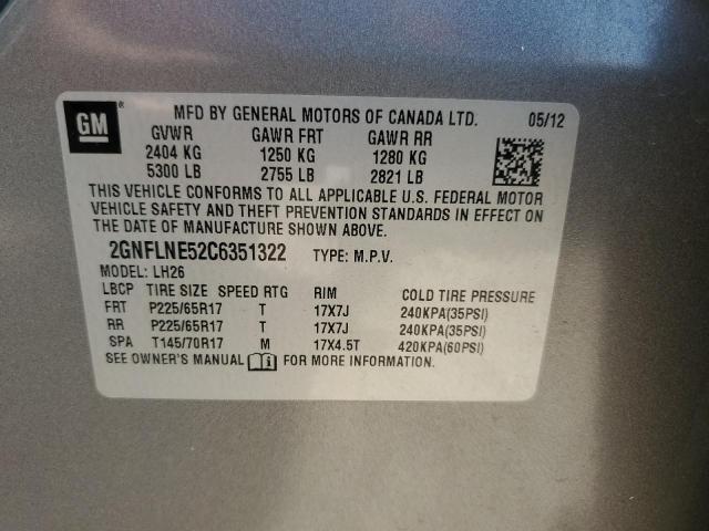 Photo 12 VIN: 2GNFLNE52C6351322 - CHEVROLET EQUINOX LT 