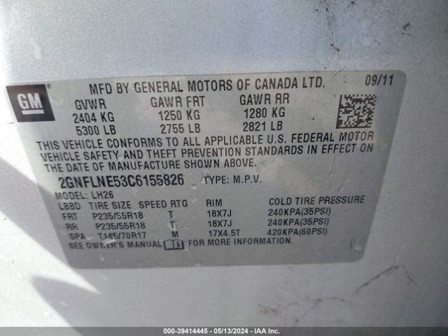 Photo 8 VIN: 2GNFLNE53C6155826 - CHEVROLET EQUINOX 