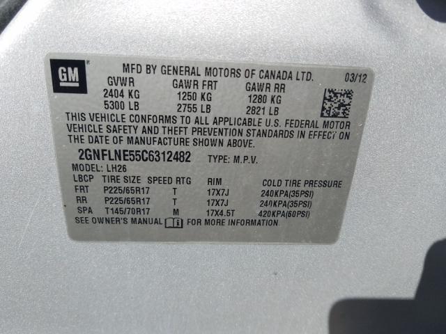 Photo 9 VIN: 2GNFLNE55C6312482 - CHEVROLET EQUINOX LT 