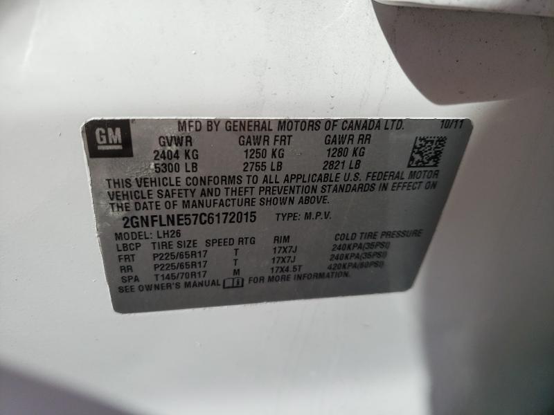 Photo 9 VIN: 2GNFLNE57C6172015 - CHEVROLET EQUINOX LT 