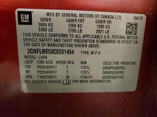 Photo 12 VIN: 2GNFLNE58C6331494 - CHEVROLET EQUINOX 